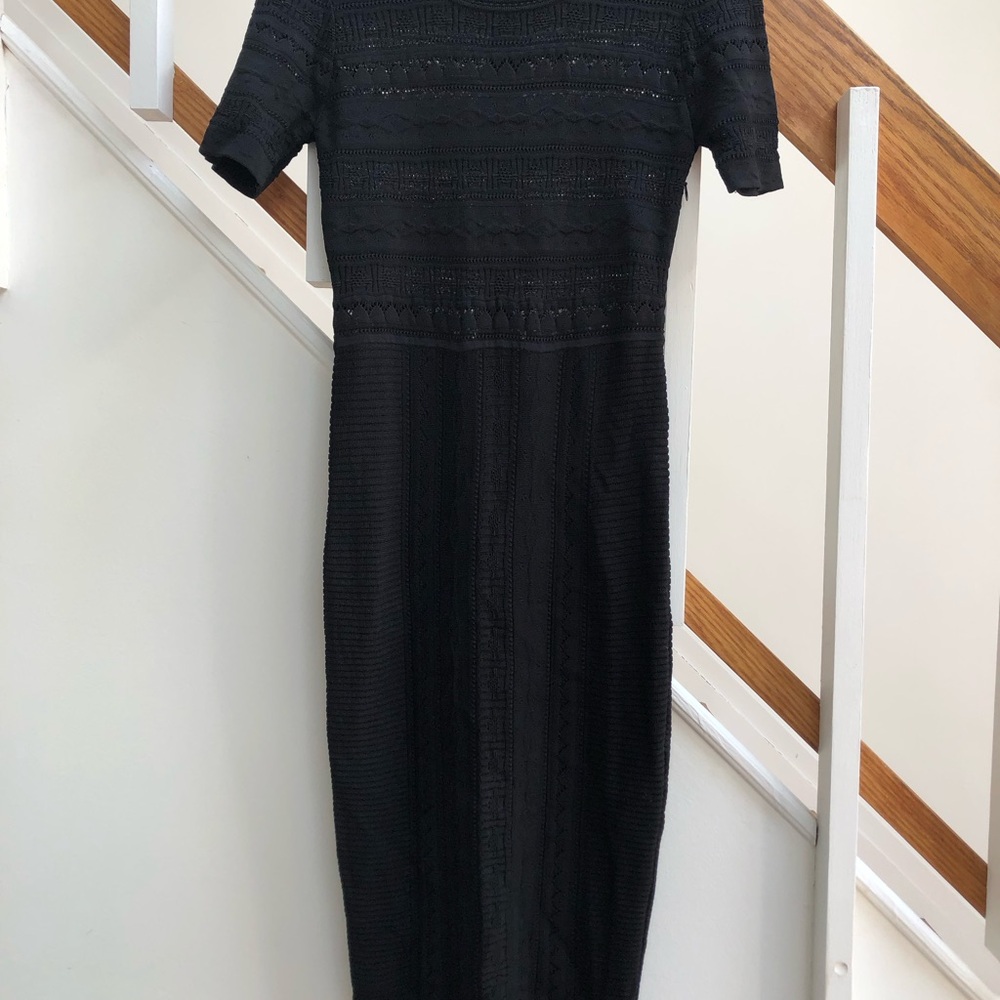 Ronny Kobo Collection Black Midi Bodycon Dress